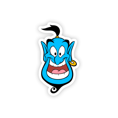 Aladdin Genie Head Sticker – stickermirchi.com