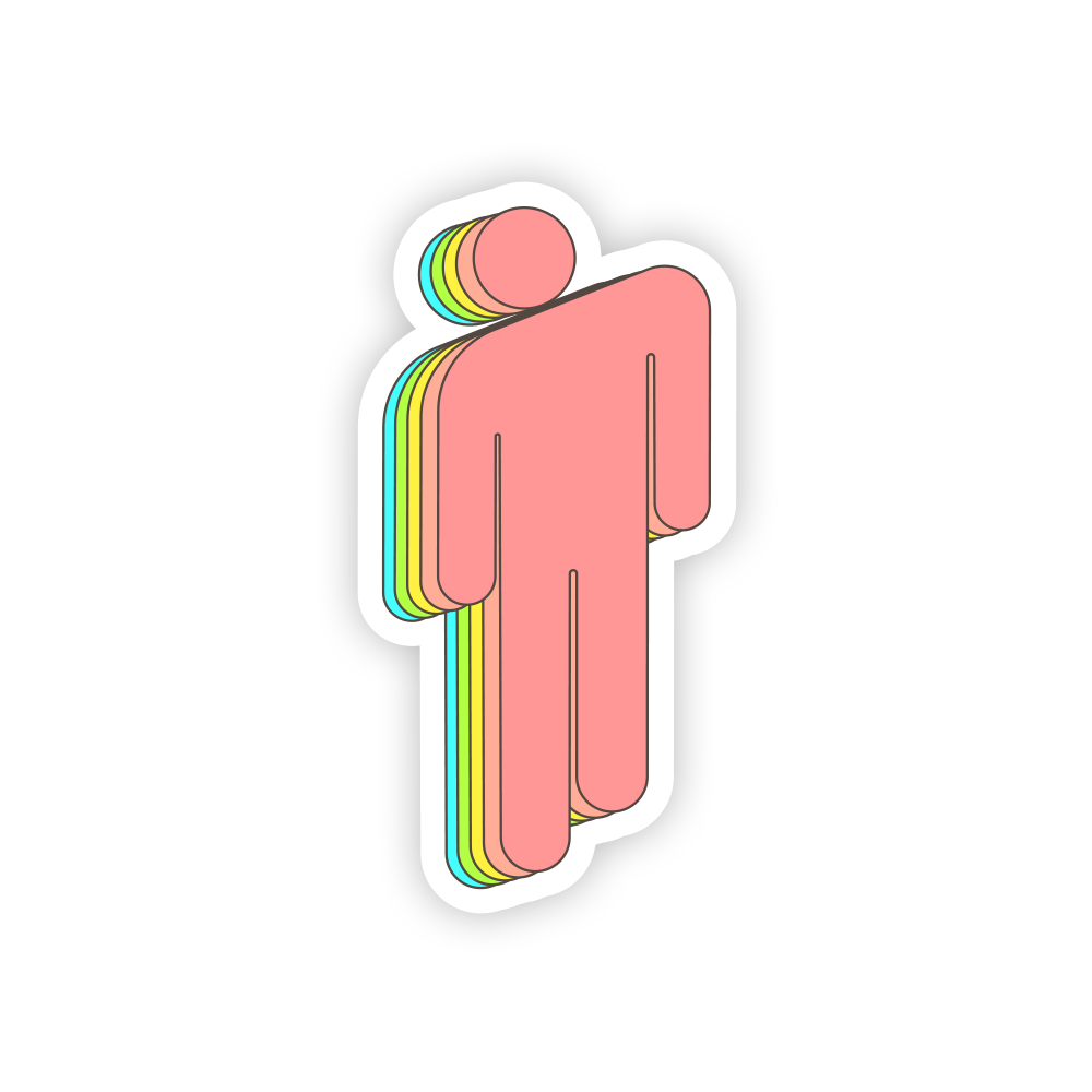 Rainbow Billie Eilish Logo Sticker – stickermirchi.com