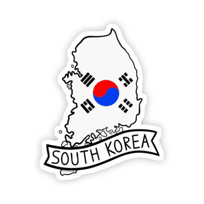 South Korea Flag Map Sticker – stickermirchi.com