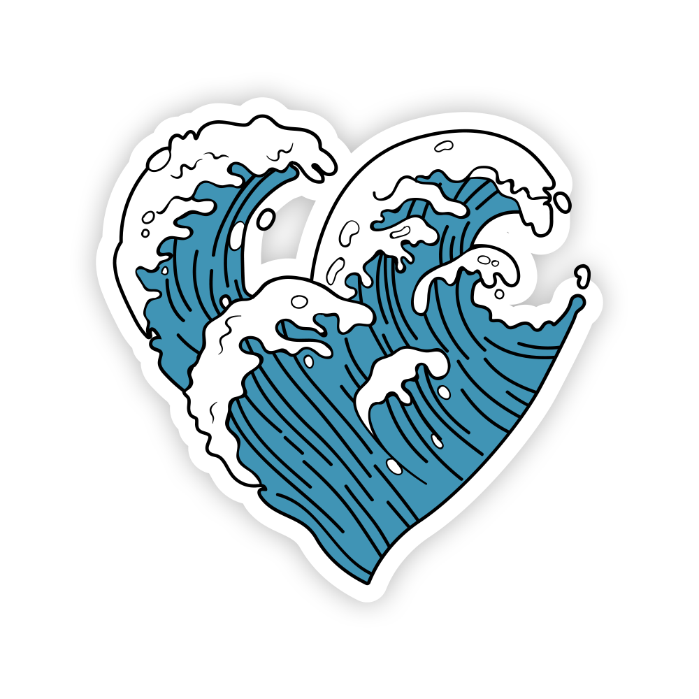 Vsco Ocean Wave Heart Stickers – stickermirchi.com