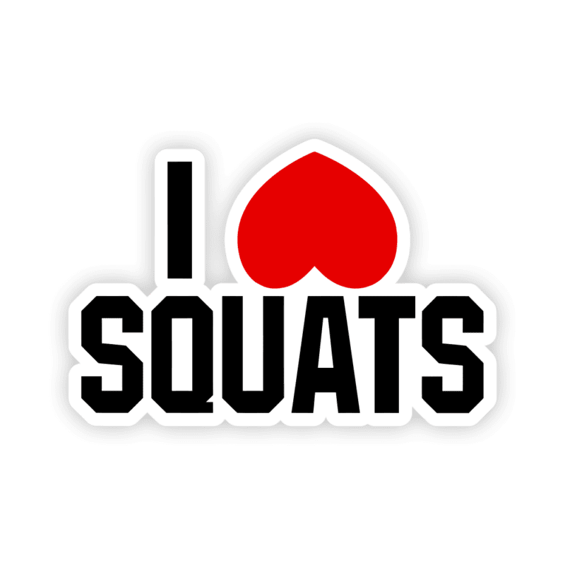 I Love Squats Gym Quote Sticker